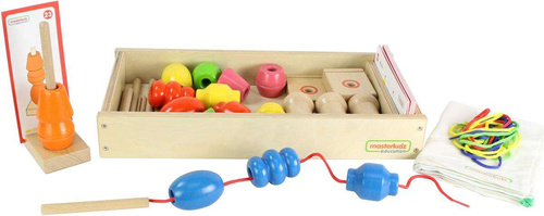 Duża Sznurowanka Kolorowa Drewniana Masterkidz