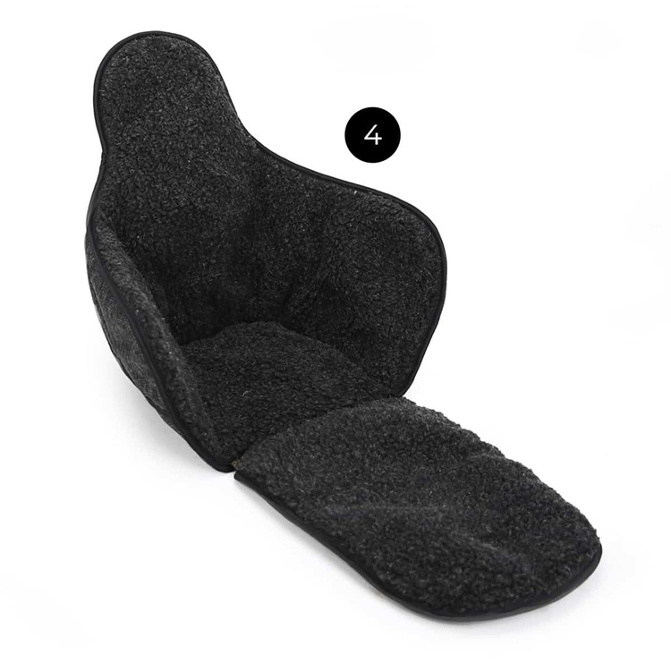 Sanki dziecięce teo&gigi ALL-SEASONS materacyk czarny len z czarną wełną #403