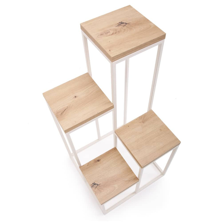 Kwietnik Loft metalowy Kaszmir Dąb Artisan CUBE Slim 4/70