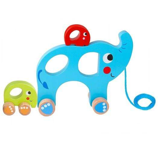 TOOKY TOY Rodzina Słoni Do Ciągnięcia Sorter 2w1 Zabawka Magnetyczna