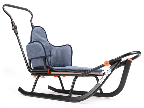 Sanki dziecięce teo&gigi ALL SEASONS Z MATERACYKIEMGRANATOWY LEN #425