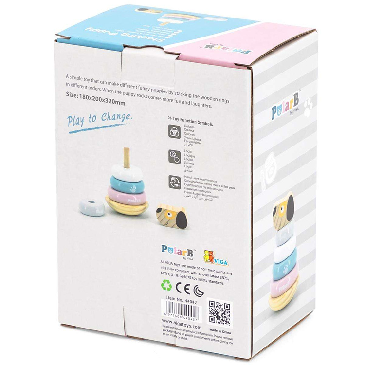 Drewniana Edukacyjna Układanka Wańka wstańka Piesek Viga Toys