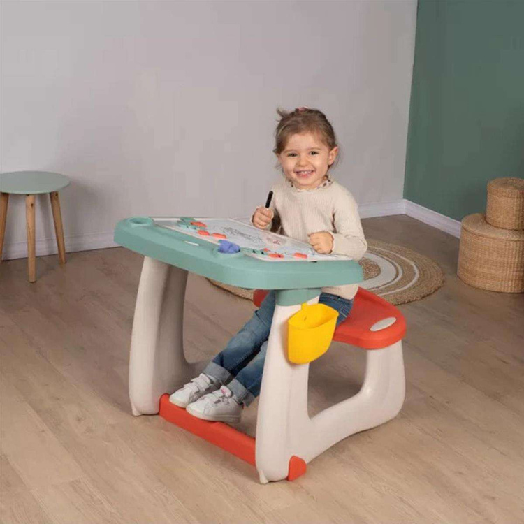 SMOBY Dwustronne Biurko Ławka Tablica 2w1 + 80 akcesoriów