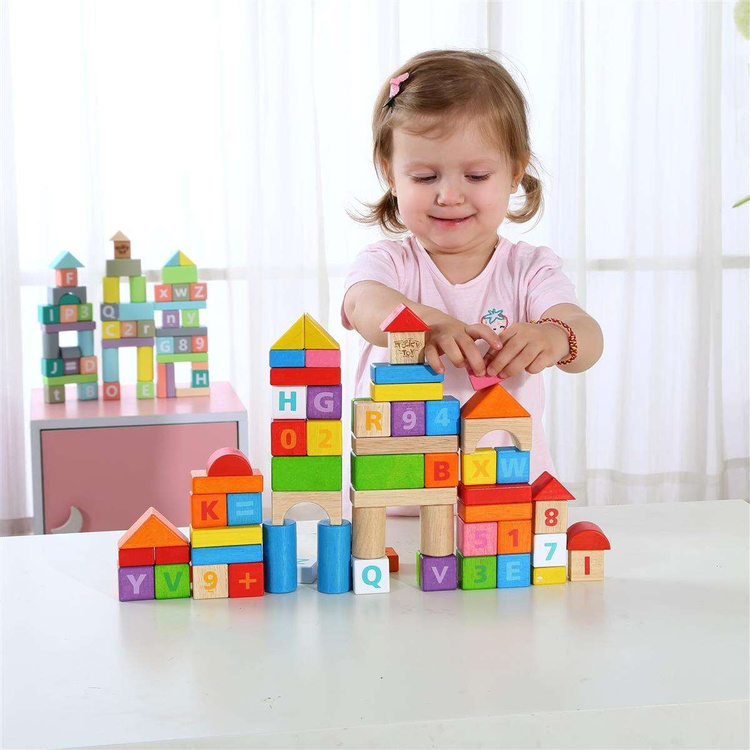 TOOKY TOY Drewniane Klocki w Wiaderku (70el.)