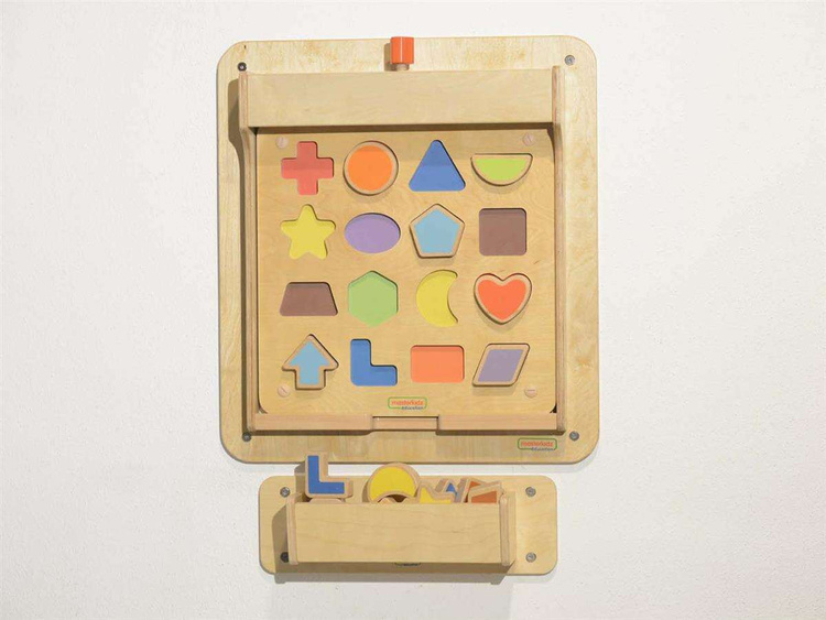 Edukacyjna Tablica Drewniana Magnetyczna Nauka Kształtów Sorter Masterkidz