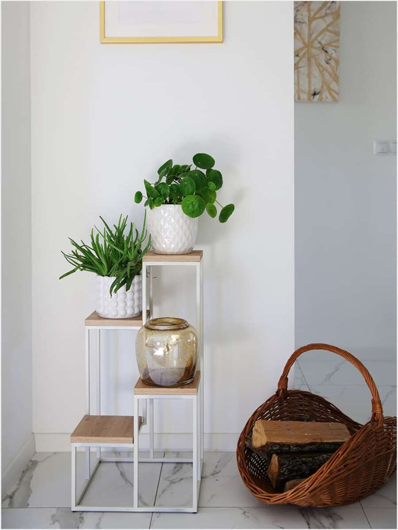 Kwietnik Loft metalowy Kaszmir Dąb Artisan CUBE Slim 4/70