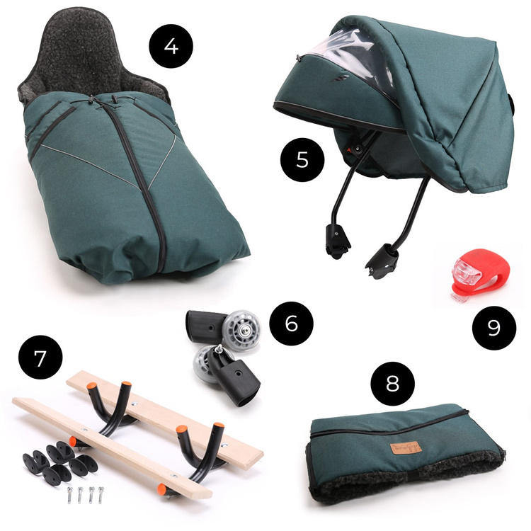 Sanki z pchaczem i oparciem teo&gigi ALL SEASONS z kółkami, podnóżkami i mufką #535