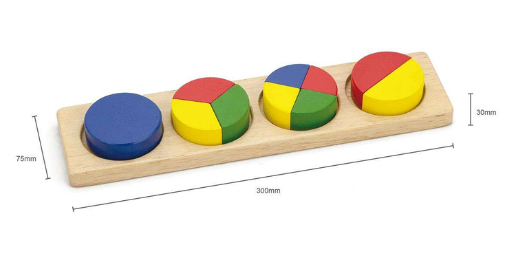 Drewniana Układanka Viga Klocki Matematyczne Ułamki 11 Elementów
