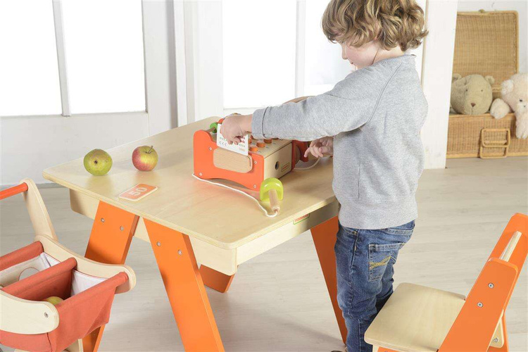 Drewniana Kasa Sklepowa Dla Dzieci + Pieniądze i Karta Kredytowa Masterkidz