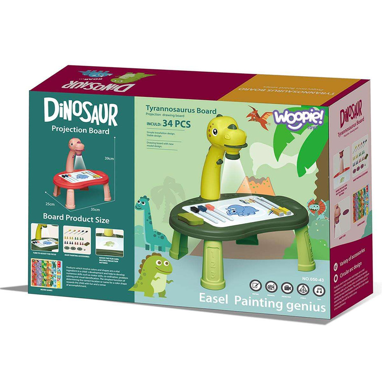 WOOPIE Tablica do Rysowania Projektor Dinozaur 24 Wzory + 2 Gry