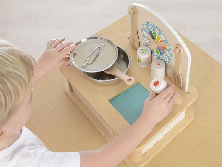 Drewniana Mini Kuchenka Dla Dzieci Masterkidz + Akcesoria