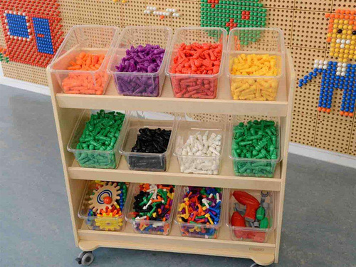 MASTERKIDZ Regał na Kółka - 3 Półki Na Akcesoria Do Tablicy STEM