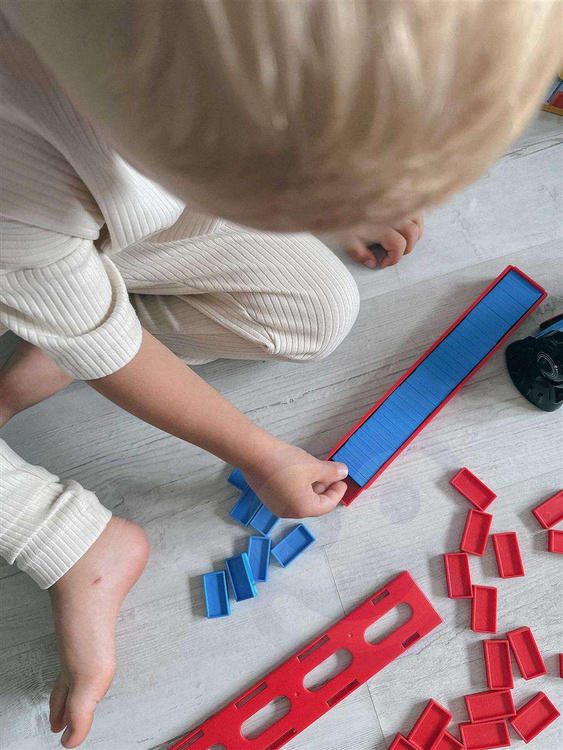 WOOPIE Elektryczna Ciuchcia Lokomotywa do Klocków Domino z Parą 80 el.
