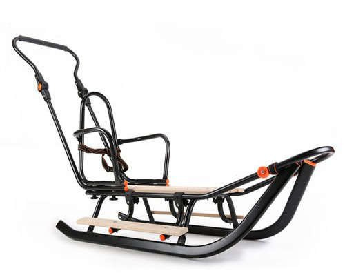 Sanki dziecięce teo&gigi SMART LINE z kółkami, podnóżkami i mufką #804