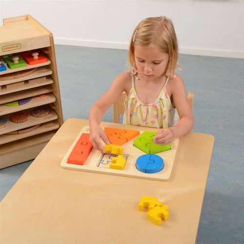 Drewniane Puzzle Dla Dzieci Nauka Kształtów Figury Geometryczne Masterkidz