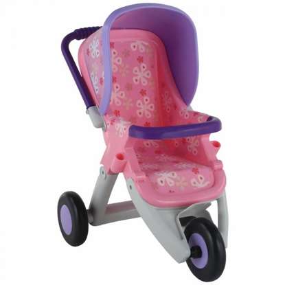 Duży wózek spacerówka  dla lalek fioletowo-różowy QT