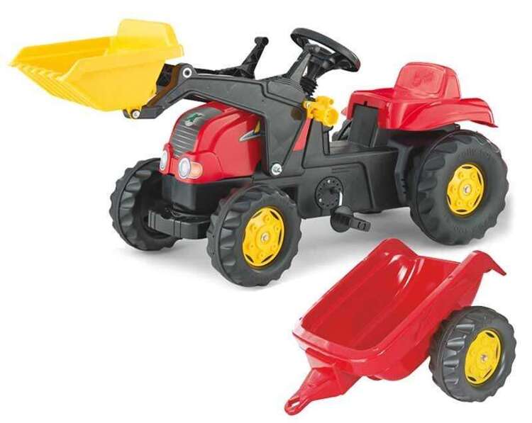 Rolly Toys rollyKid Traktor na pedały z łyżką i przyczepą 2-5 Lat