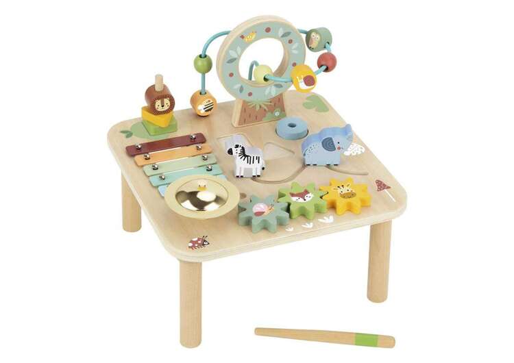 TOOKY TOY Drewniany Stolik Aktywności Cymbałki Montessori